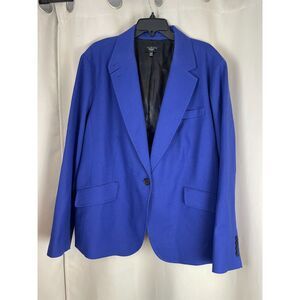 Talbots Wool Blend Single-Button Blazer – Size 24W – Cobalt Blue